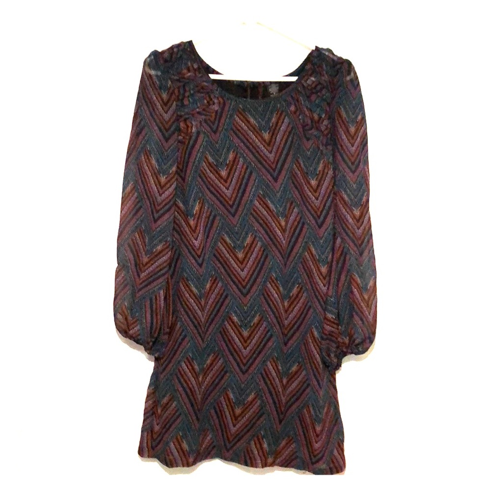 Long sleeve patterned dress